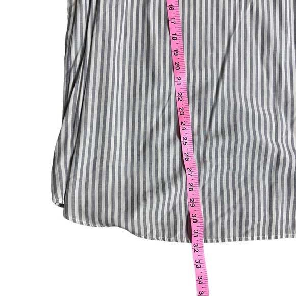 Loft Long Sleeve Spring Popover Blouse Blue & White Stripe Size 26 | NWT - Picture 11 of 11